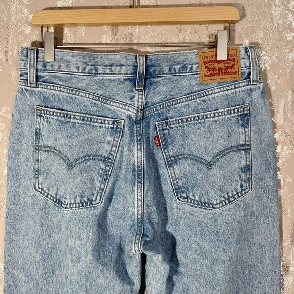 Levi's Low Pro Straight Leg Jeans Acid Wash Denim Women's Size 29 - Picture 4 of 7